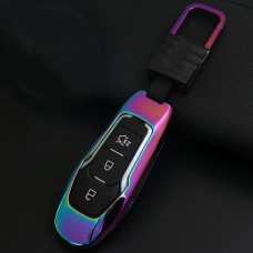 B Style Car Buckle Key Shell Zinc Alloy Car Chain Shell Car Key Shell Case Key Ring for Ford, Random Color Delivery