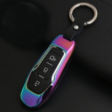 B Style Car Buckle Key Shell Zinc Alloy Car Chain Shell Car Key Shell Case Key Ring for Ford, Random Color Delivery