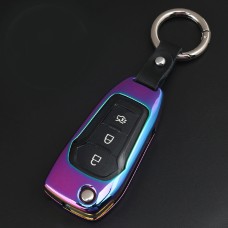 C Style Car Buckle Key Shell Zinc Alloy Car Chain Shell Car Key Shell Case Key Ring for Ford, Random Color Delivery