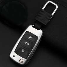 A Style Car Buckle Key Shell Zinc Alloy Car Key Shell Case Key Ring for Skoda, Random Color Delivery