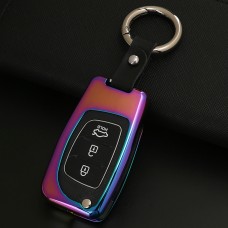 B Style Car Buckle Key Shell Zinc Alloy Car Key Shell Case Key Ring for Hyundai, Random Color Delivery