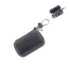 Universal Leather Flash Powder Texture Waist Hanging Zipper Wallets Key Holder Bag (No Include Key)(Black)