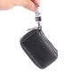 Universal Leather Flash Powder Texture Waist Hanging Zipper Wallets Key Holder Bag (No Include Key)(Black)