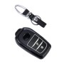 Car Auto PU Leather Intelligence Two Buttons Luminous Effect Key Ring Protection Cover for 2014 Version RAV4 2015 Version Highlander(Black)