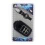 Car Auto PU Leather Intelligence Two Buttons Luminous Effect Key Ring Protection Cover for 2014 Version RAV4 2015 Version Highlander(Black)