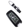 Car Auto PU Leather Luminous Effect Key Ring Protection Cover for BMW Series5/Series7(Silver)