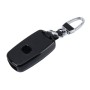 Car Auto PU Leather Fold Three Buttons Luminous Effect Key Ring Protection Cover for CRV(Black)