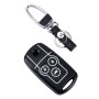 Car Auto PU Leather Fold Three Buttons Luminous Effect Key Ring Protection Cover for CRV(Black)