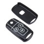 Car Auto PU Leather Fold Three Buttons Luminous Effect Key Ring Protection Cover for CRV(Black)