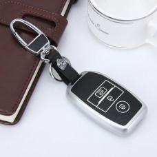 Car Auto PU Leather Luminous Effect Key Ring Protection Cover for K3 K4 K5 KXS(Silver)