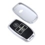 Car Auto PU Leather Luminous Effect Key Ring Protection Cover for K3 K4 K5 KXS(Silver)