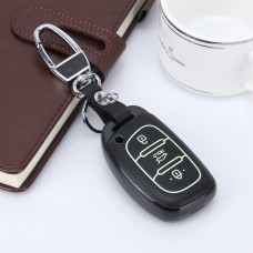 Car Auto PU Leather Luminous Effect Key Ring Protection Cover for 15 Version MDAvante(Black)