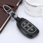 Car Auto PU Leather Luminous Effect Key Ring Protection Cover for MISTRA IX35(Black)