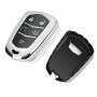 TPU One-piece Electroplating Full Coverage Car Key Case with Key Ring for Cadillac ATSL / XT5 / XTS / XT4 / CT6 (Silver)