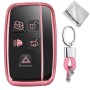 TPU One-piece Electroplating Full Coverage Car Key Case with Key Ring for LAND ROVER Aurora / Discover God / Range Rover & JAGUAR (Pink)