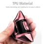 TPU One-piece Electroplating Full Coverage Car Key Case with Key Ring for Mazda 3 AXELA / CX-8 / CX-5 / CX-4 / 6 ATENZA (Pink)