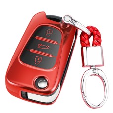 TPU Огнетающий гальванический корпус Car Car Care с Key Ring для Hyundai La Festa (красный)