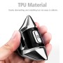 TPU One-piece Electroplating Full Coverage Car Key Case with Key Ring for HYUNDAI LA FESTA(Silver)