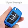 TPU One-piece Electroplating Opening Full Coverage Car Key Case with Key Ring for Audi A3 / Q3 (Blue)