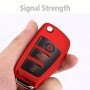TPU One-piece Electroplating Opening Full Coverage Car Key Case with Key Ring for Audi A3 / Q3(Red)