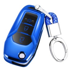 Огромное облеклочное открытие TPU CAR CAR CAR CAR CARE с Key Ring для Ford Edge / Escort / Kuga / Mondeo / Ecosport / Focus (Blue)