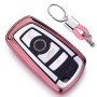 Объекционирующее корпус с одним оболочкой Car Care с ключом кольцо для BMW 3 Series / 5 Series (Pink)