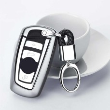 Обълектирующий ключевой корпус Car Car Care Care с ключом для кольца BMW 3 Series / 5 Series (Silver)