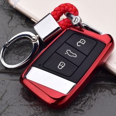 Обълектирующий корпус Car Car Care Care Care с кольцом ключа для Volkswagen New Magotan / New Passat (красный)