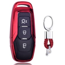 Обълектирующий ключевой корпус CAR CAR CAR с ключом для Ford Focus / Edge / Mondeo / Ecosport / Escort (красный)
