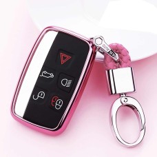 Обълектирующий ключ для автомобиля TPU с ключевым кольцом для Land Rover Aurora / Discover God / Range Rover & Jaguar (Pink)
