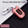 Car All-inclusive Soft TPU Key Protective Cover Key Case with Key Ring for Honda Folding (Rose Gold)