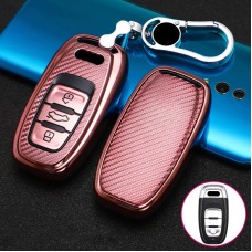 Для Audi Smart 3-Button C Version Car Car TPU ключ защиты ключа с ключом с Key Ring (Pink)