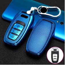 Для Audi Smart 3-Button C Version Car Car TPU Клавичный чехол с ключом с ключом кольцо (синий)