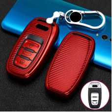 Для Audi Smart 3-Button C Version Car Car TPU Клавичный чехол Клавки с ключом кольцо (красный)