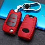 Для Kia Folding 3-Button Car TPU ключа ключа защитной крышки с ключом кольцо (красный)