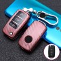 Для Skoda Folding 3-Button Car TPU ключа ключа защитной крышки с ключом кольцо (розовый)