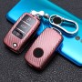 Для Skoda Folding 3-Button Car TPU ключа ключа защитной крышки с ключом кольцо (розовый)