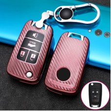 Для Chevrolet Folding 4-Button Car Car TPU КЛЮЧЕВЫЙ КЛЮЧЕЙ КЛЮЧЕЙ КЛЮЧЕЙ КЛЮЧЕЙ КЛЮЧЕЙ КЛЮЧЕЙ (Розовый)