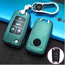 Для Chevrolet Folding 4-Button Car Car TPU Клавичный чехол Клавки с ключом кольцо (зеленый)