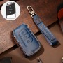 Hallmo Car Cowhide Leather Key Protective Cover Key Case for Volkswagen Lavida A Style (Blue)