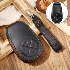 Hallmo Car Cowhide Leather Key Protective Cover Key Case for NIO ES6 / ES8 (Black)