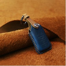 Для Honda Car Cowhide Кожаный ключ защитный чехол, версия Three Keys Tailgate (Blue)