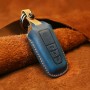 Для Toyota Car Cowhide Кожаный ключ защитный чехол, версия Three Keys (Blue)