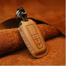 Для Toyota Car Cowhide Кожаный ключ защитный ключ обложка, версия Three Keys (Brown)