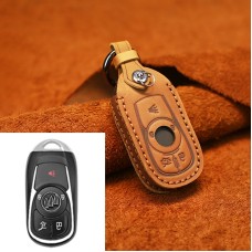 Для Buick Car Cowhide Кожаный ключ защитный чехол, версия пяти клавиш (Brown)