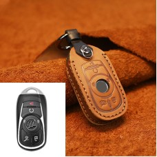 Для Buick Car Cowhide Кожаный ключ защитный чехол, шесть клавиш версии (Brown)