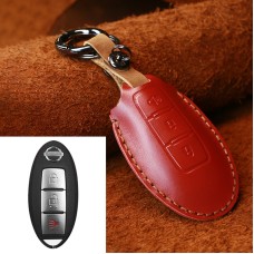 Для Care Careware Cowne Leather Key Copective Cope Cover Case, версия Three Keys Horn (красный)