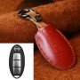 Для Care Careware Cowne Leather Key Copective Cope Cover Case, версия Three Keys Horn (красный)