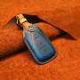 Для Chevrolet Car Cowhide Кожаный ключ защитный чехол, версия Three Keys (Blue)