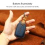 Для Chevrolet Car Cowhide Кожаный ключ защитный чехол, версия Three Keys (Blue)